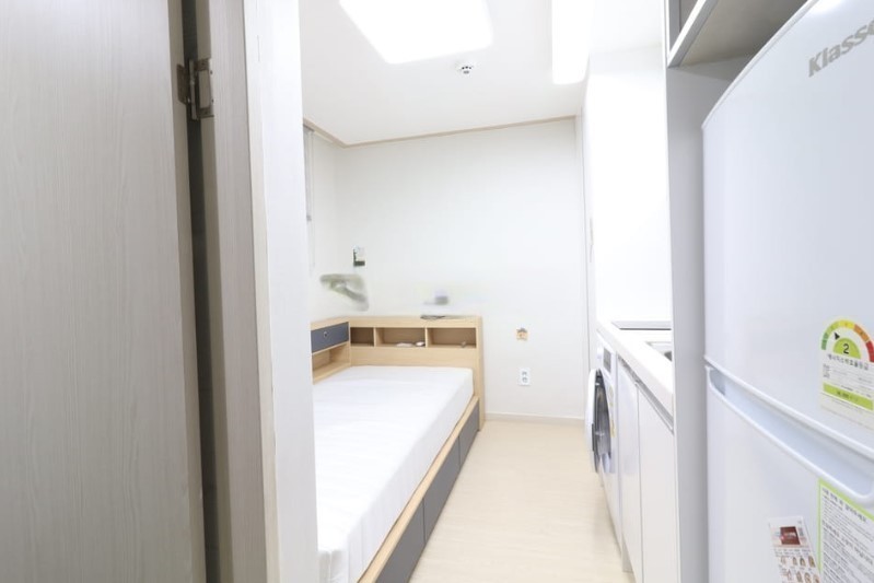 回基駅市立大学韓国外国語大学韓国留学物件ハートステイ 学生のみ契約可能であり、ご参考ください。~ 伸縮型すっきりスタイルでさわやかな雰囲気のワンルームです。 市立大5分以内、住宅街に位置しているので静かな雰囲気、リラックスできます。
