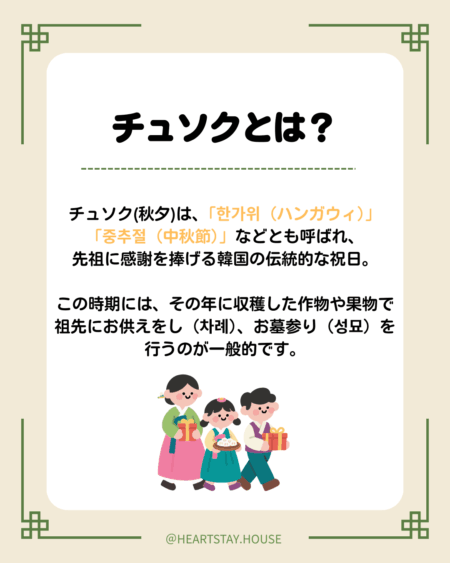 チュソクとは何なのか説明を記載した画像